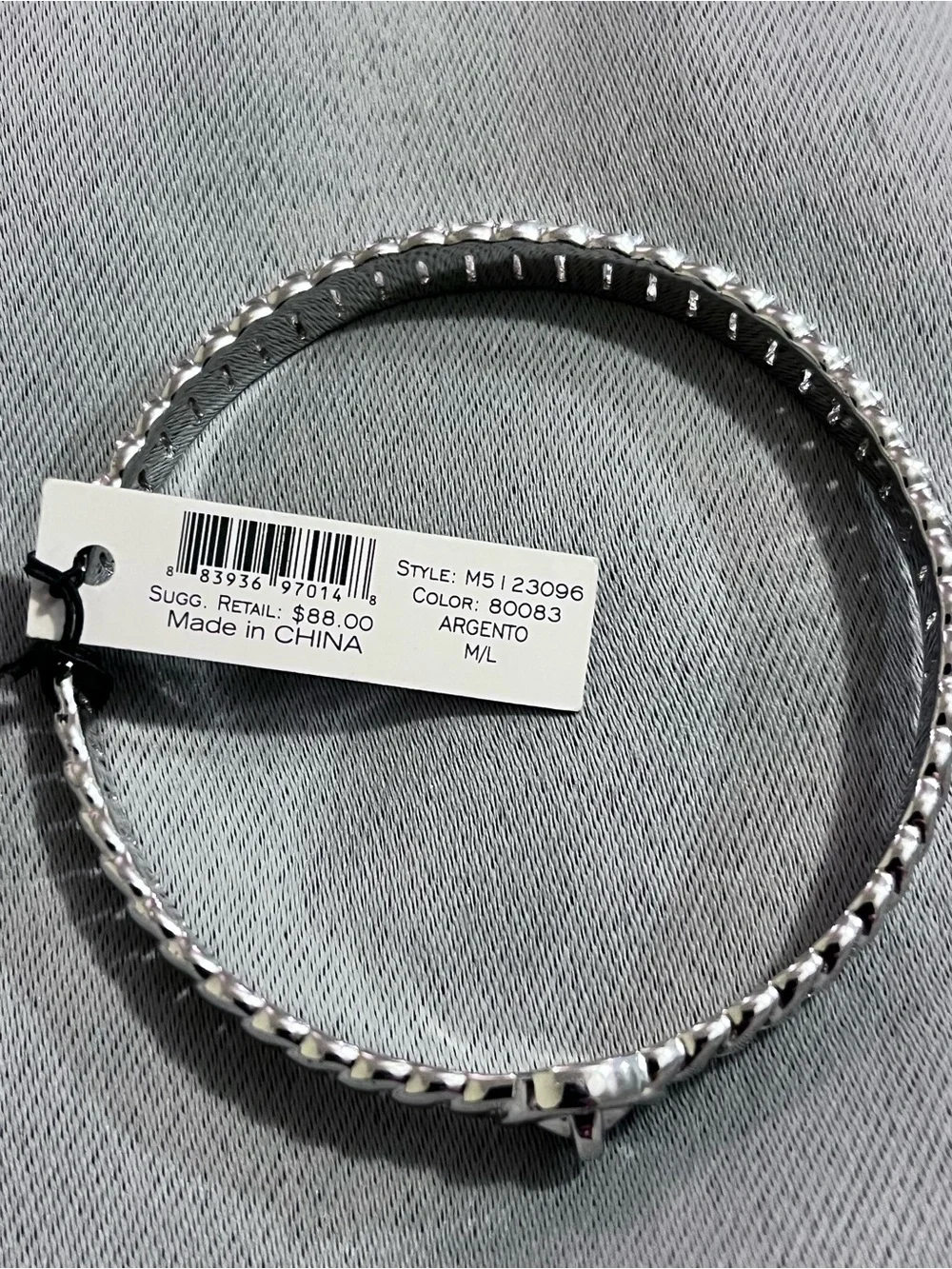 NWT Marc by Marc Jacobs Silver Logo Bangle Bracelet M/L